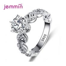 Aaa áustria cristal seis garra deign 925 anel de prata esterlina para as mulheres anel de casamento presente de noiva jóias noivado bijoux 2024 - compre barato