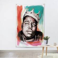 O notório b.i.g pop hd música poster tapeçaria pop banda banner quatro buracos bandeira mural pendurado pintura bar café decoração de casa 2024 - compre barato