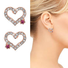 1 Pair Sliver Earrings Set Heart Rhinestone Stud Earrings for Women Earrings Fashion Jewelry 2020 korean Women's Earring L181 2024 - buy cheap