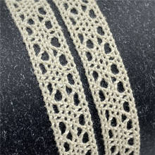 Tecido para costura vestuário 12mm, fita de algodão em crochê com acabamento em creme marfim acessório artesanal #02 3 jardas/lote 2024 - compre barato