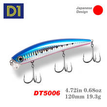 D1 Minnow рыболовные приманки плавающий Wobbler 120 мм/19,3 г японская твердая наживка плавать Jerkbait лазерное троллинговое рыболовное снаряжение 2024 - купить недорого