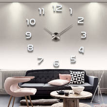 Large Wall Clock 3D DIY Big Decorative Kitchen Clocks Acrylic Mirror Stickers Oversize Wall Clock Home Letter Home Decor 2024 - buy cheap