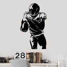 Futebol americano rugby vinil adesivo de parede amantes rugby esportes escola dormitório juventude quarto das crianças decoração para casa mural yd8 2024 - compre barato
