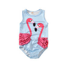Roupa de banho de flamingo para meninas, 1-5 anos, traje de banho de uma peça, maiô para crianças, 2021 2024 - compre barato