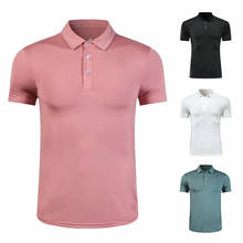Розовая рубашка для гольфа, дышащая мужская быстросохнущая Спортивная тренировочная одежда из полиэстера с коротким рукавом для гольфа, летняя рубашка 2024 - купить недорого