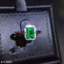 KJJEAXCMY fine jewelry natural Emerald 925 sterling silver new adjustable gemstone women ring support test beautiful lovely 2024 - buy cheap