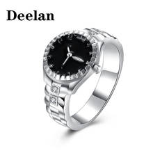 Кольца DEELAN для женщин, модные эмалированные часы с кристаллом, ювелирные изделия для мужчин и женщин, кольцо с цирконием, подарок для пары, аксессуары для ювелирных изделий 2024 - купить недорого