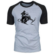 Snowmobile cavaleiro moda masculina camiseta verão algodão novidade dos homens raglan manga curta o pescoço streetwear t camisa topos 2024 - compre barato
