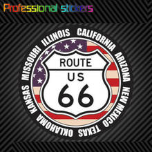 Round US Route 66 Sign Sticker Die Cut Vinyl 8 States Historic Route 66 Us Stickers for Car, RV, Laptops, Motorcycles 2024 - buy cheap