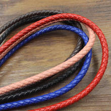 2meter Colorful Braided  Cow Leather Bracelet Findings 3/4/5/6/8mm Round Jewelry Cord String Rope DIY Necklace Bracelet Making 2024 - buy cheap