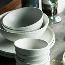 KINGLANG керамическая посуда, набор посуды белого цвета, матовая обеденная тарелка, миска для рисового супа, соус, блюдо для ресторана, оптовая продажа посуды 2024 - купить недорого