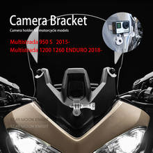 Suporte de câmera de ré para motocicleta, gravador, porta-câmera frontal, para ducati multiroad 950 s 1200 e 1260 2024 - compre barato