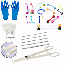 Kit de herramientas para Piercing corporal, agujas desechables profesionales para Piercing corporal, herramientas de abrazadera, lengua, ceja, nariz, ombligo, joyería corporal 2024 - compra barato