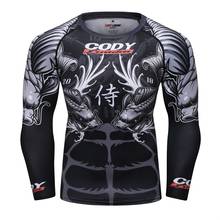 Camiseta masculina de manga longa, camiseta esportiva para homens rashguard jiu jitsu bjj 2024 - compre barato