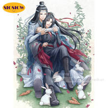 Pintura de diamantes 5d Diy figura de Mo Bao Zu Shi, póster de Anime Wei Wuxian 3d, bordado de diamantes, punto de cruz, decoración del hogar, regalos de arte para fanáticos 2024 - compra barato