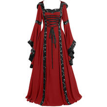 Disfraces medievales de Cosplay para mujer, vestido gótico Retro de la Corte Victoria, para Halloween, Carnaval, escenario de la Edad Media, S-5XL 2024 - compra barato