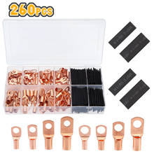 260Pcs Assortment Copper Lug Ring Car Battery Terminals Wire Crimp Connector Bare Cable Battery Terminals Soldered Connector Kit 2024 - buy cheap