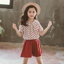 2020 Summer Children Outfit Girls Clothing Sets Baby Toddler Kids Girl Clothes Set Dot Blouse Tops + Shorts Two Piece Suit 2024 - buy cheap