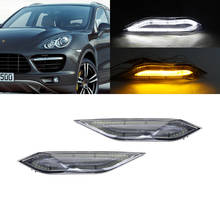 Luz Led de posición de marcha para Porsche Cayenne Gen 958, 2011-2014, Led ámbar frontal, indicador lateral, blanca, DRL, Halo 2024 - compra barato