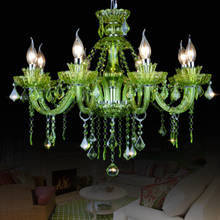 Современная светодиодная Люстра для столовой спальни Кухонные светильники lustre de cristal teto зеленое стекло люстра 2024 - купить недорого