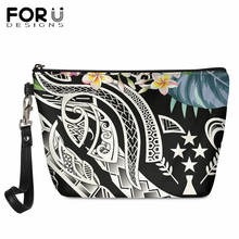 FORUDESIGNS Polynesian Kosrae Tribal Turtle Printing Travel Make Up Cases for Women High Quality Neceser Bag Girls Cosmetic Bags 2024 - buy cheap