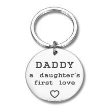 Dad Papa Gift Father Day Gift Keychain From Daughter A Daughters First Love Fathers Day Keyring Birthday Wedding Gifts for Dad 2024 - buy cheap