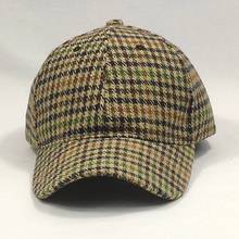 Adjustable Vintage Men Cap Plaid Tweed Baseball Hat Dad Hat Winter Autumn Red Grey 2024 - buy cheap