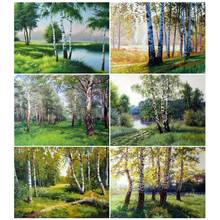 EverShine 5D Diamond Painting Full Round Birch Tree Diamond Mosaic Cross Stitch Scenery Diamond Embroidery Handicraft Home Decor 2024 - buy cheap