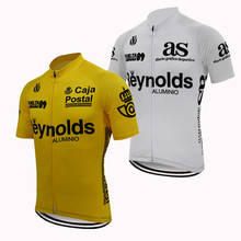 Reynolds-Camiseta de ciclismo retro para hombre, ropa de manga corta para equipo de carreras, color blanco, amarillo 2024 - compra barato