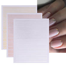 Black White 3D Nail Stickers Geometry Stripe Line Design Slider Decals Striping Tape Nail Art Adhesive Stickers Decoration 2024 - buy cheap