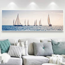 Natural Sea Sunset Landscape Sailboat Posters Prints Canvas Painting Mediterranean Scandinavian Wall Art Picture for Modern Room 2024 - buy cheap