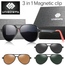Gafas de sol con imán de aviación para hombre, lentes de sol graduadas polarizadas para piloto, miopía, ópticas, UV400 para conducir 2024 - compra barato