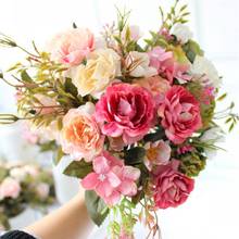 Fengrise 1 комплект Искусственный Пион из шелка цветочный букет Искусственный цветок Флорес для свадьбы украшение дома искусственные розы цветы 2024 - купить недорого