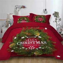Merry Christmas Bedding Set Happy New Year Duvet Cover Set Single Double Twin Full Queen King Bedclothes For Children Kid Adult 2024 - buy cheap