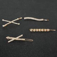 1Pcs Korea Crystal Rhinestone Hairpins Women Metal Geometric Fashion Barrettes Rhinestone Hair Clips Hair Jewelry Accessories 2024 - buy cheap