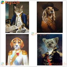 Vintage Soldier Dog Animal Knight Pets Portrait Nordic Poster Wall Pictures For Living Room Wall Art Canvas Painting Unframed 2024 - buy cheap