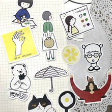 24PCS Good-looking hand account sticker Simple life hand-painted Cartoon creative diary book decorative album DIY sticker INS 2024 - buy cheap