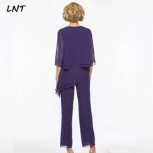 Purple Chiffon Mother Of the Bride Dresses Pant Suits with Jackets Outfit Plus Size Wedding Guest Dress 2024 - buy cheap
