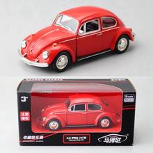 1:36 modelo de carro beetle 1967 liga puxada, brinquedo de carro beetle clássico de alta simulação, 2 portas, embalagem original, frete grátis 2024 - compre barato