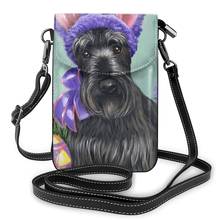 Westie-bolsa de ombro mensageiro scott terrier, bolsa feminina pequena multifuncional para celular, bolsa de couro para uso ao ar livre 2024 - compre barato