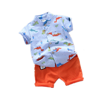 New Summer Baby Boys Clothing Children Fashion Cartoon Pattern Shirt Shorts 2Pcs/set Toddler Casual Clothes Suit Kids Tracksuits 2024 - buy cheap