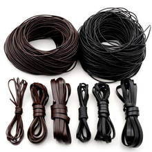 2-5m/lot 1-8mm Genuine Cow Leather Round/Flat Strand Thong Cord DIY Bracelet Findings Rope String For Jewelry Making Accessories 2024 - buy cheap