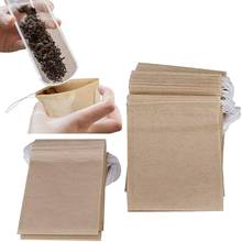 Bolsas de filtro de té desechables para té suelto, bolsa vacía con cordón para té de hojas sueltas, con papel Natural sin blanquear, 600 piezas 2024 - compra barato