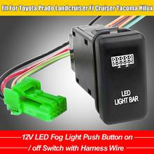 12V LED Fog Light Push Button On / Off Switch with Harness Wire Fit For Toyota Prado Landcruiser FJ Cruiser Tacoma Hilux 2024 - buy cheap