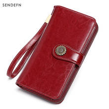 RFID wallet women Long genuine Leather Top Quality Women's wallet Card Holder Female clutch bag Zipper wallet portomonee vrouwen 2024 - buy cheap