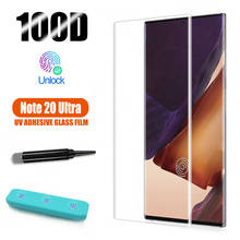 Película de vidrio templado UV para Samsung Galaxy Note 20, Protector de pantalla, desbloqueo por huella dactilar, para note 20, Ultra S10, S20 Plus 2024 - compra barato