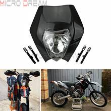 Black Universal Headlight Fairing For Yamaha DR YZ WR TTR  SX EXC XCW XCF SXF SMR Dirt Bike Motocross Supermoto Enduro Headlamp 2024 - buy cheap