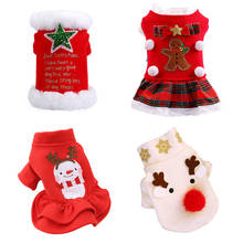 Christmas Dog Cat Costume Dress Winter Warm Pet Dresses  for Small Dogs Cats New Year Chihuahua Coat Puppy Skirt Cat Clothing 2024 - buy cheap