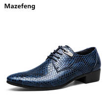 Mazefeng sapato masculino de couro pino, sapato social para homens de alta qualidade com padrão pino, para festa de casamento 2018 2024 - compre barato