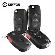 KEYYOU 10X 2/3/4 Buttons Fob CR1620 CR1616 Battery Holder For Audi TT A2 A4 A6 A8 Quattro Flip Car Remote Key Shell HAA Blade 2024 - buy cheap